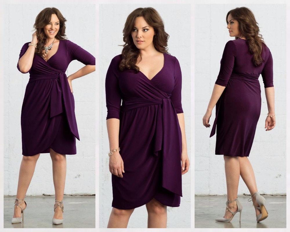 Plus Size Purple Cocktail Dress